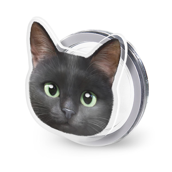 Zoro the Black Cat Face Acrylic Magnet Tok (for MagSafe)