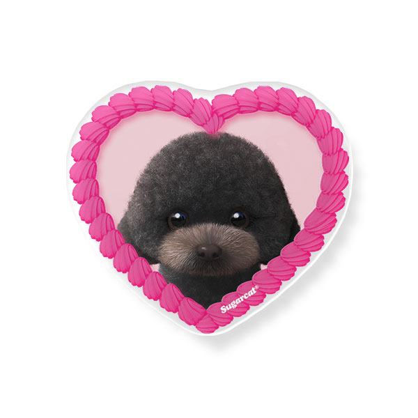 Choco the Black Poodle MyHeart Acrylic Tok