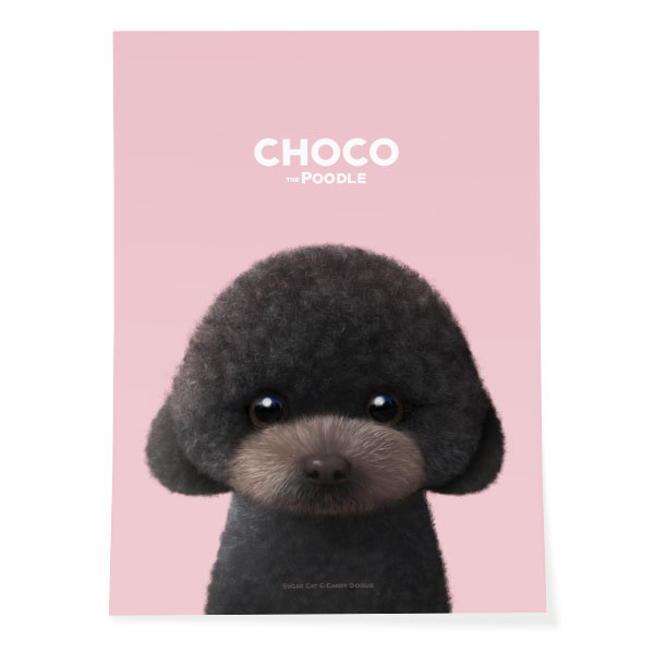 Choco the Black Poodle Art Poster