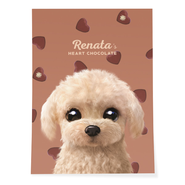 Renata the Poodle’s Heart Chocolate Art Poster