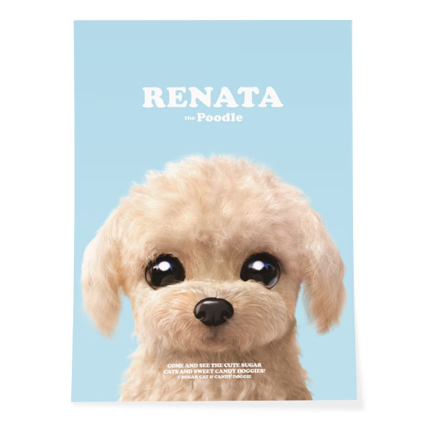 Renata the Poodle Retro Art Poster