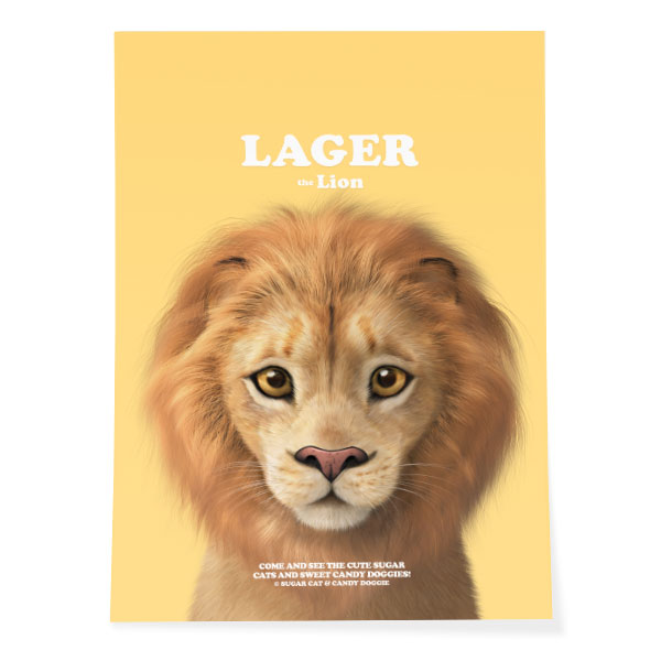 Lager the Lion Retro Art Poster