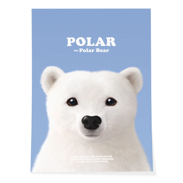 Polar the Polar Bear Retro Art Poster