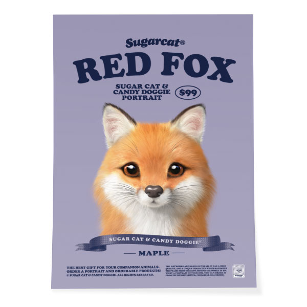 Maple the Red Fox New Retro Art Poster