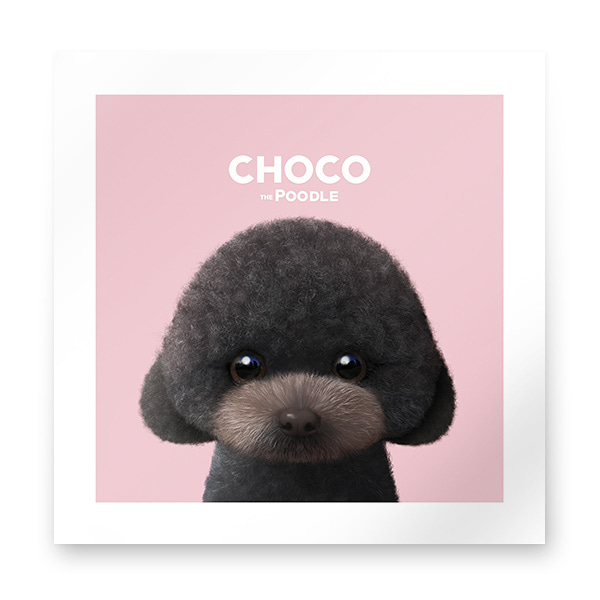 Choco the Black Poodle Art Print