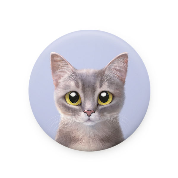 Leo the Abyssinian Blue Cat Mirror Button