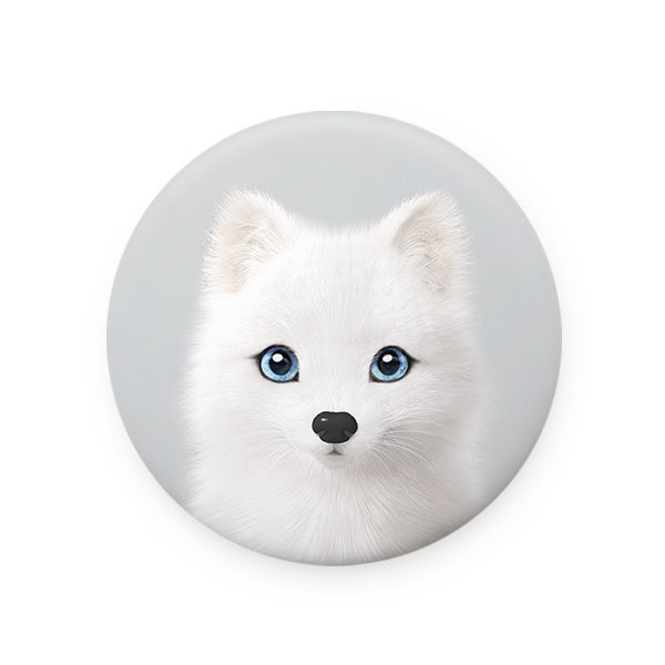 Polly the Arctic Fox Mirror Button