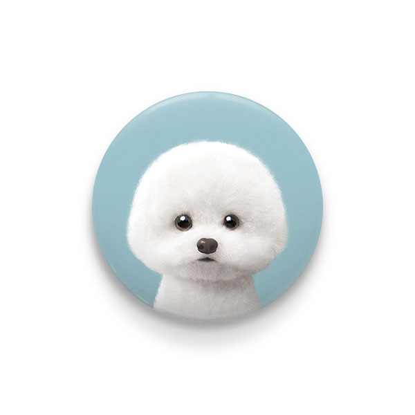 Dongle the Bichon Pin/Magnet Button