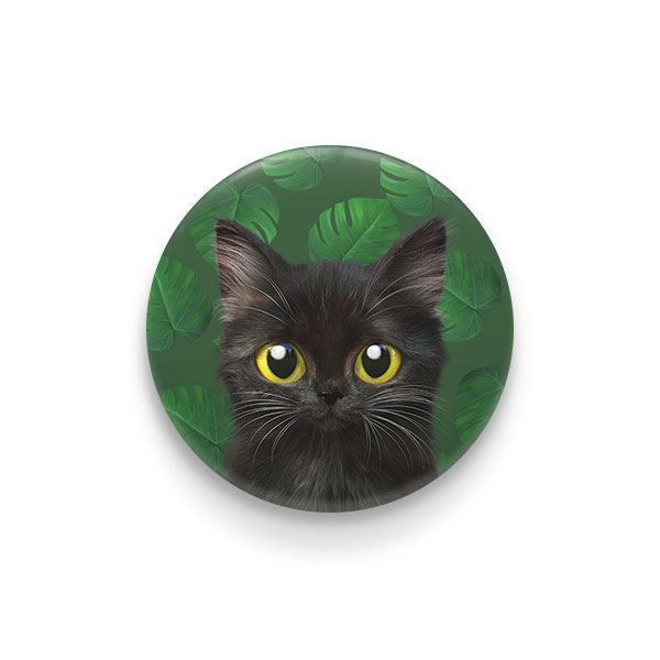 Ruru the Kitten’s Monstera Pin/Magnet Button