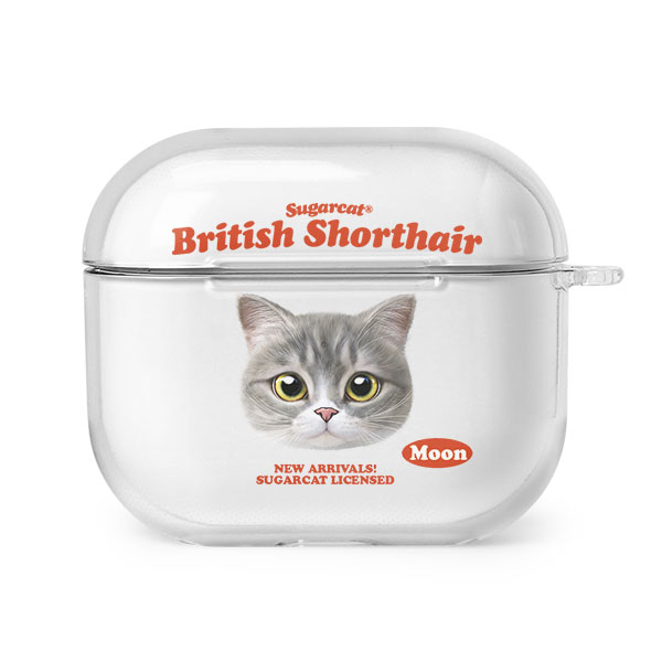 Moon the British Cat TypeFace AirPods 3 Clear Hard Case