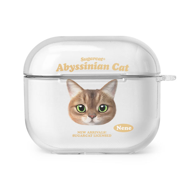 Nene the Abyssinian TypeFace AirPods 3 Clear Hard Case