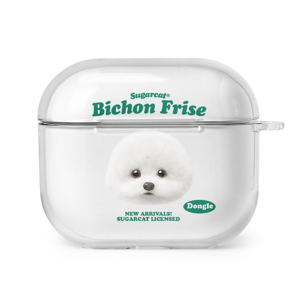 Dongle the Bichon TypeFace AirPods 3 Clear Hard Case