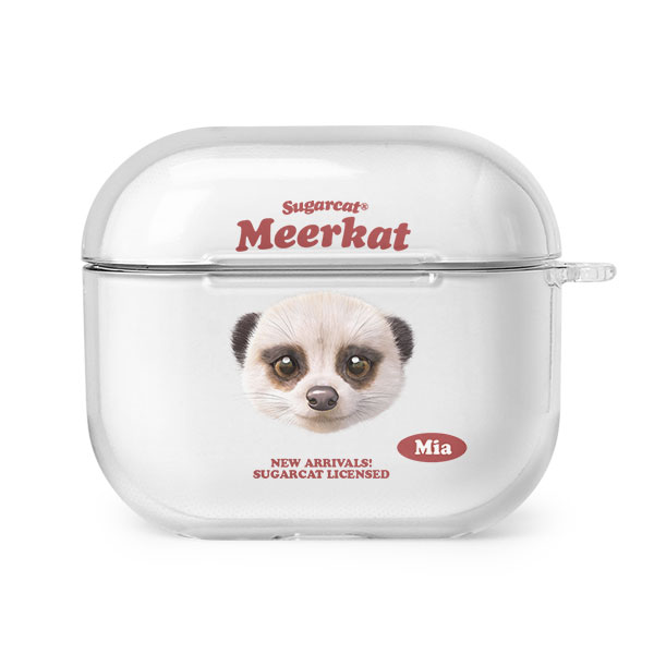 Mia the Meerkat TypeFace AirPods 3 Clear Hard Case