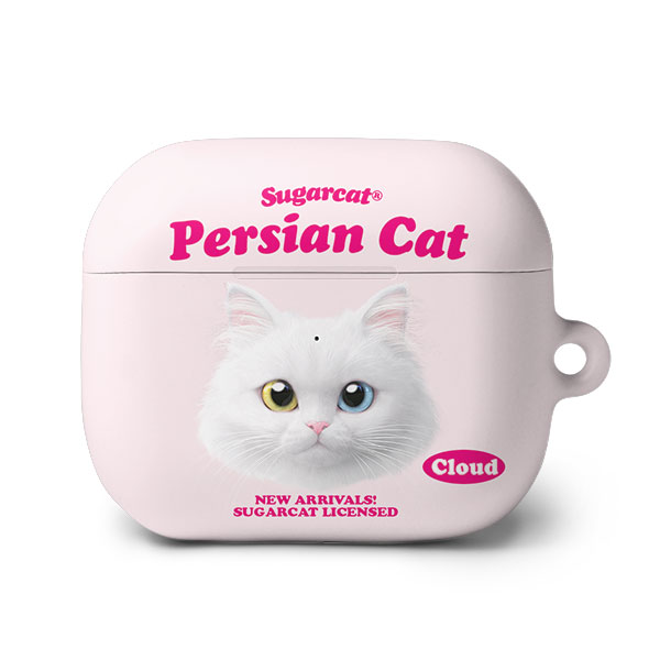 Cloud the Persian Cat TypeFace AirPods 3 Hard Case