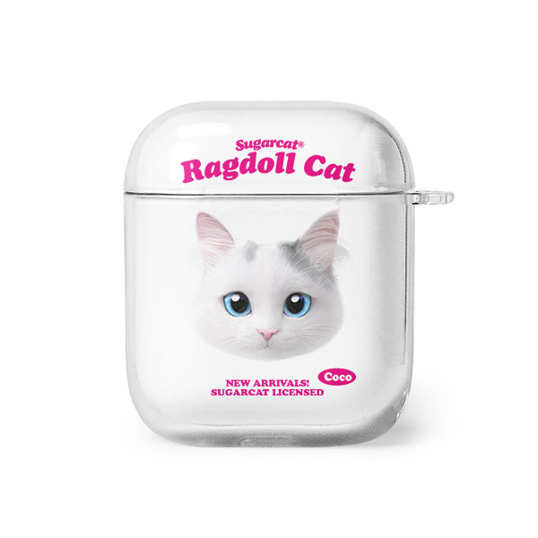 Coco the Ragdoll TypeFace AirPod Clear Hard Case