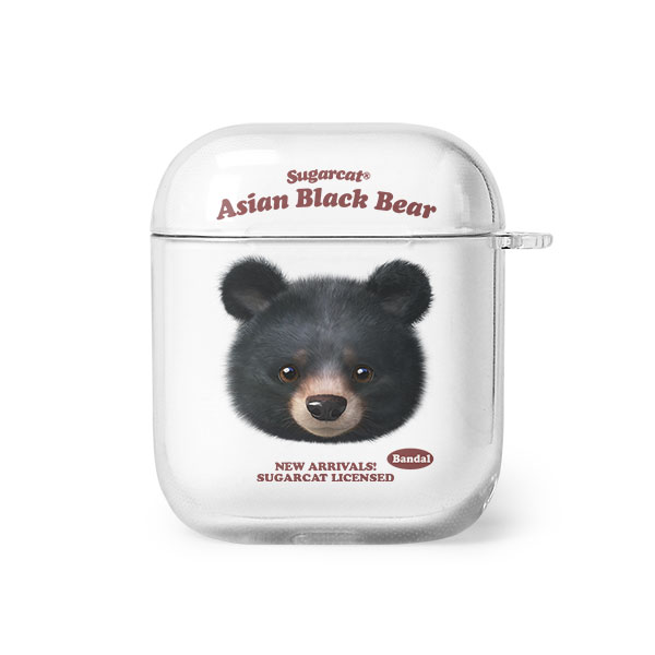 Bandal the Aisan Black Bear TypeFace AirPod Clear Hard Case