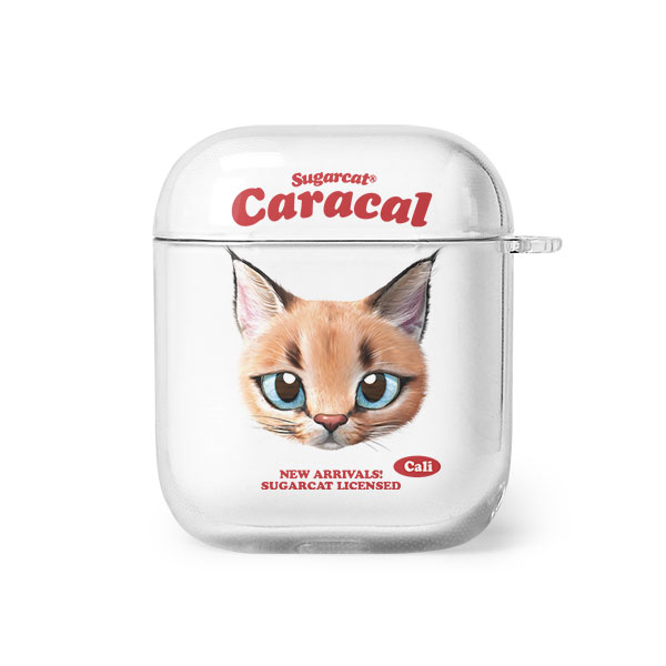 Cali the Caracal TypeFace AirPod Clear Hard Case
