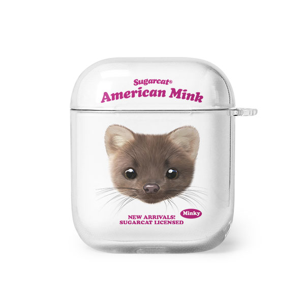 Minky the American Mink TypeFace AirPod Clear Hard Case