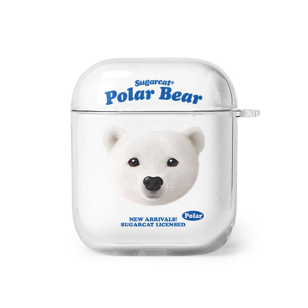 Polar the Polar Bear TypeFace AirPod Clear Hard Case