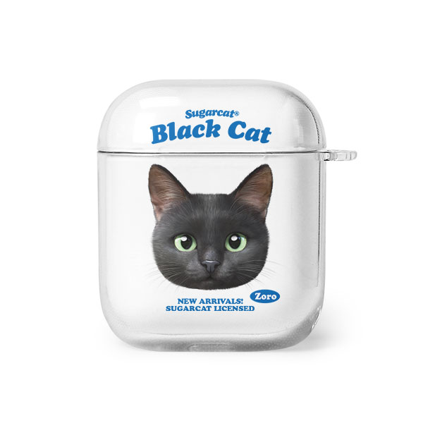 Zoro the Black Cat TypeFace AirPod Clear Hard Case