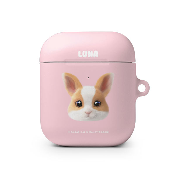 Luna the Dutch Rabbit Face AirPod Hard Case