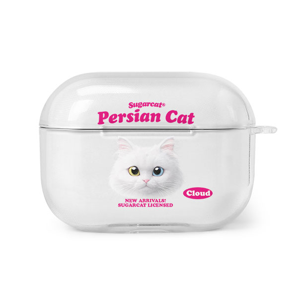 Cloud the Persian Cat TypeFace AirPod PRO Clear Hard Case
