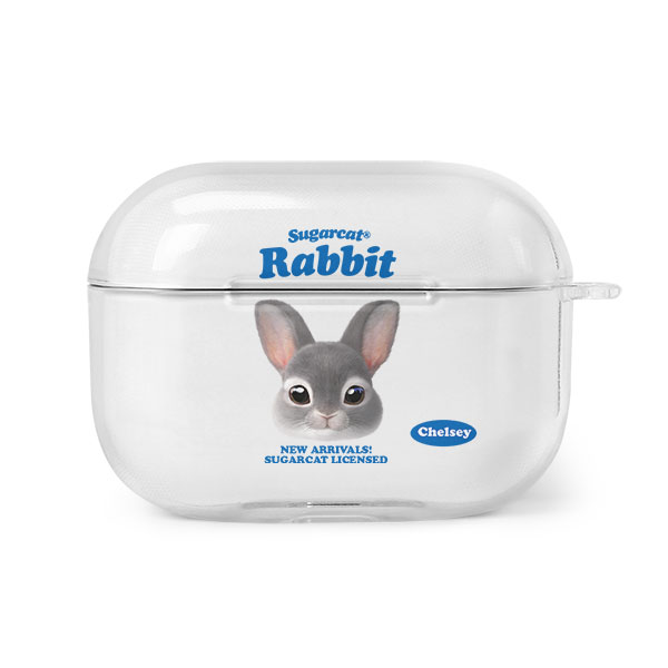 Chelsey the Rabbit TypeFace AirPod PRO Clear Hard Case