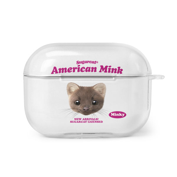 Minky the American Mink TypeFace AirPod PRO Clear Hard Case