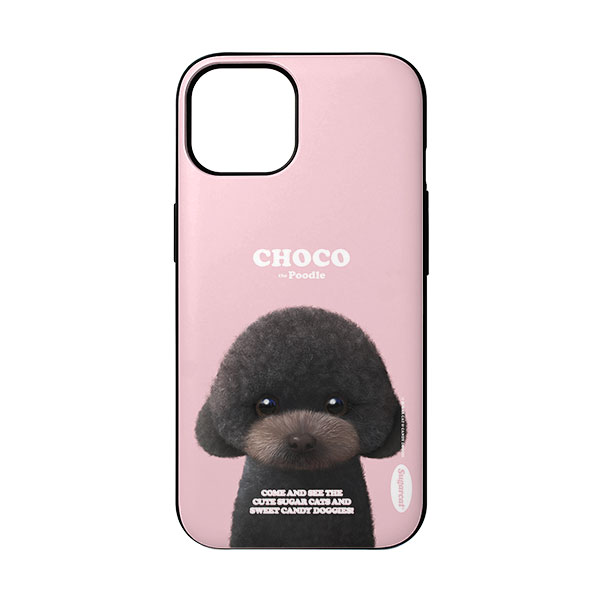 Choco the Black Poodle Retro Door Bumper Case