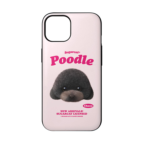 Choco the Black Poodle TypeFace Door Bumper Case
