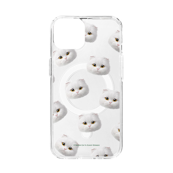 Dambi Face Patterns Clear Gelhard Case (for MagSafe)