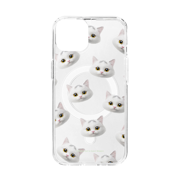 Hawaii Face Patterns Clear Gelhard Case (for MagSafe)
