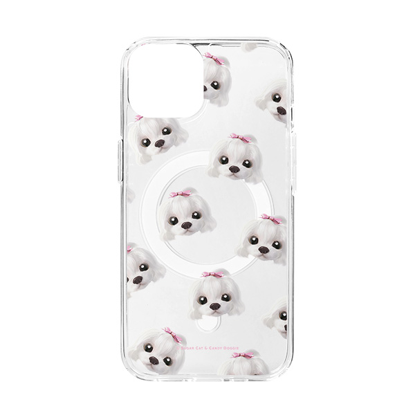 Iryn Face Patterns Clear Gelhard Case (for MagSafe)