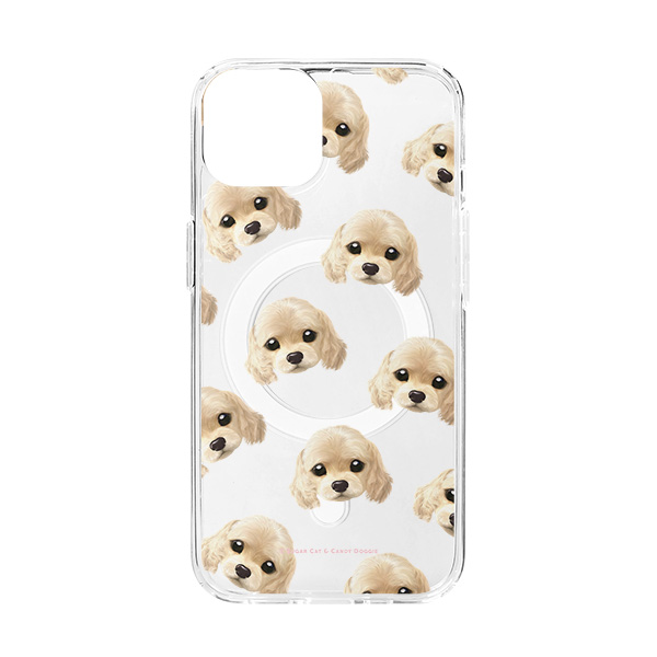 Momo the Cocker Spaniel Face Patterns Clear Gelhard Case (for MagSafe)