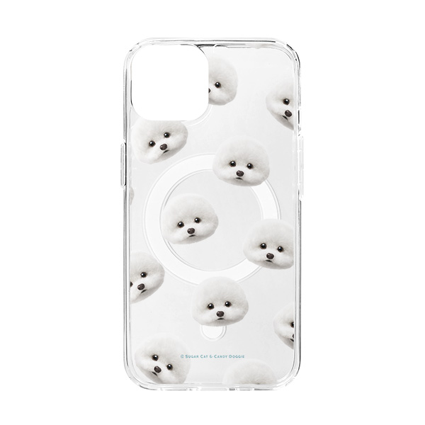 Dongle the Bichon Face Patterns Clear Gelhard Case (for MagSafe)