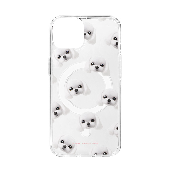 Potato the Maltese Face Patterns Clear Gelhard Case (for MagSafe)