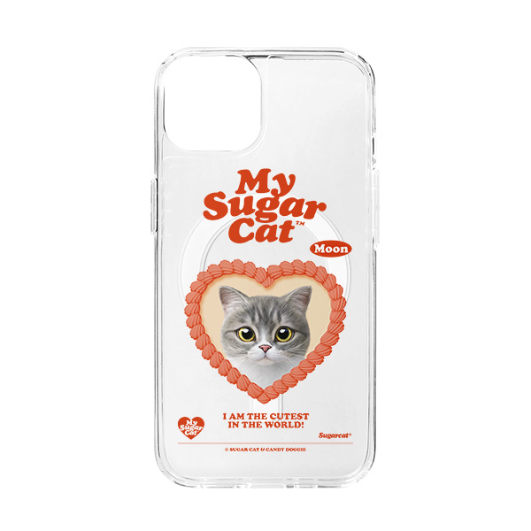 Moon the British Cat MyHeart Clear Gelhard Case (for MagSafe)