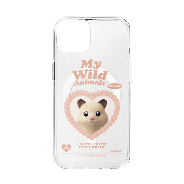 Pudding the Hamster MyHeart Clear Gelhard Case (for MagSafe)