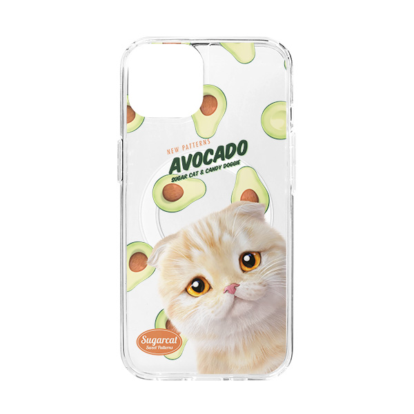 Achi’s Avocado New Patterns Clear Gelhard Case (for MagSafe)