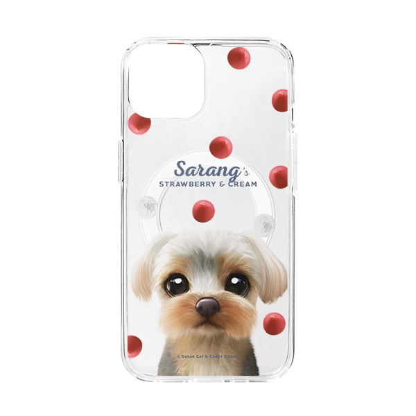 Sarang the Yorkshire Terrier’s Strawberry &amp; Cream Clear Gelhard Case (for MagSafe)