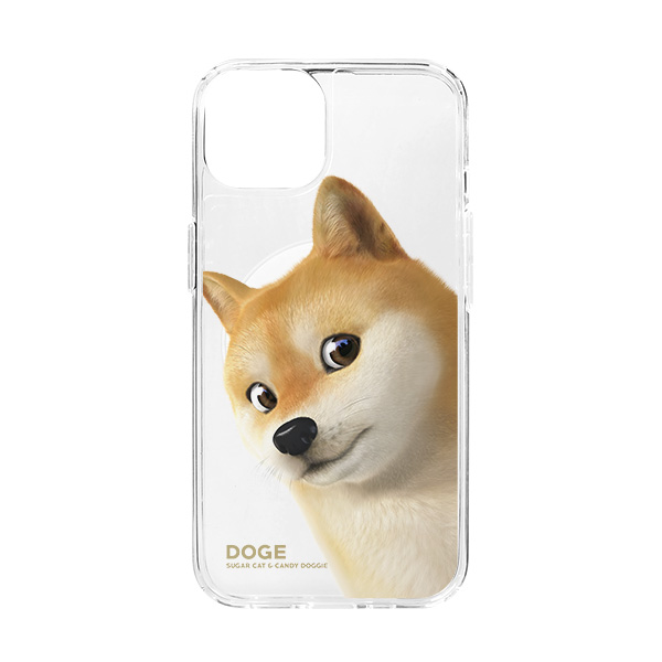 Doge the Shiba Inu (GOLD ver.) Peekaboo Clear Gelhard Case (for MagSafe)