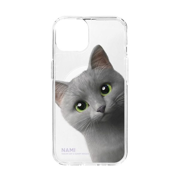 Nami the Russian Blue Peekaboo Clear Gelhard Case (for MagSafe)