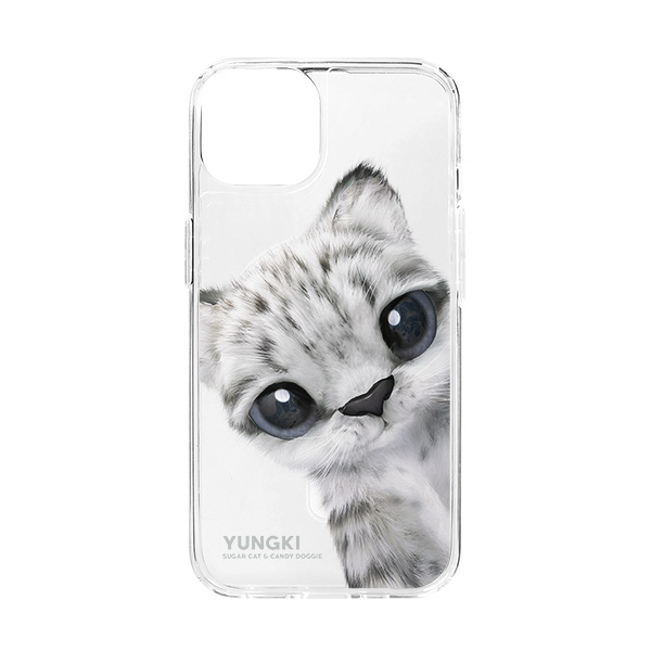 Yungki the Snow Leopard Peekaboo Clear Gelhard Case (for MagSafe)