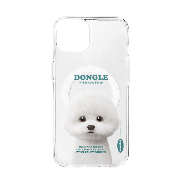 Dongle the Bichon Retro Clear Gelhard Case (for MagSafe)