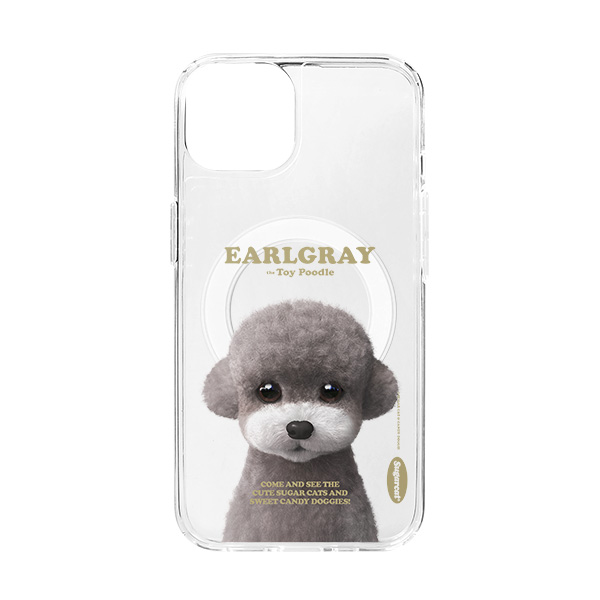 Earlgray the Poodle Retro Clear Gelhard Case (for MagSafe)