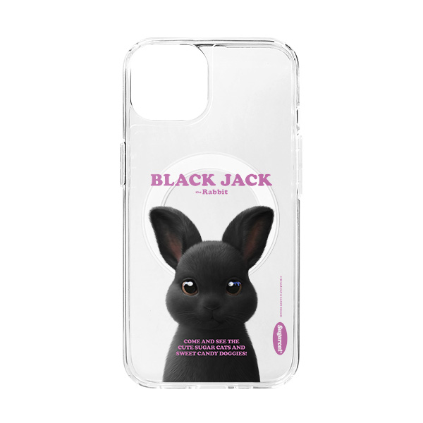 Black Jack the Rabbit Retro Clear Gelhard Case (for MagSafe)