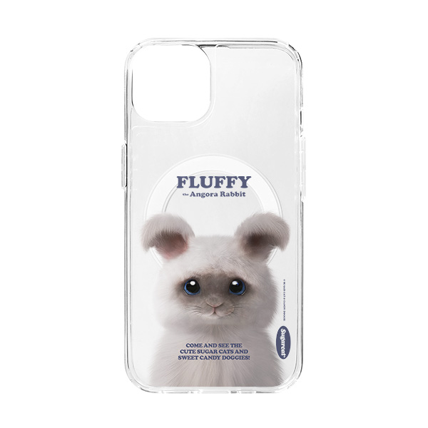 Fluffy the Angora Rabbit Retro Clear Gelhard Case (for MagSafe)