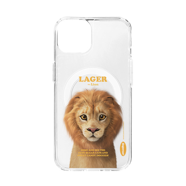 Lager the Lion Retro Clear Gelhard Case (for MagSafe)