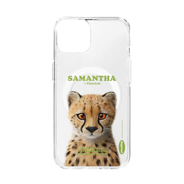 Samantha the Cheetah Retro Clear Gelhard Case (for MagSafe)
