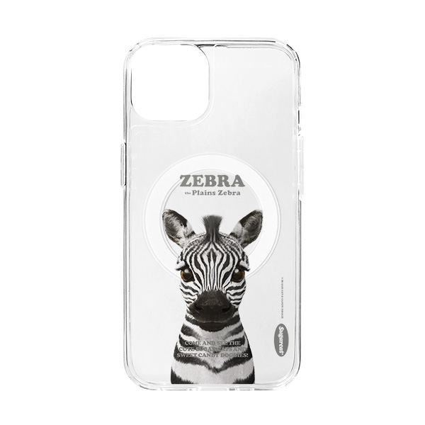 Zebra the Plains Zebra Retro Clear Gelhard Case (for MagSafe)